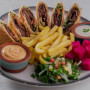 Shawarma Meat Sandwich Meal Plate