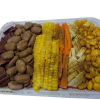 Mixed plate (corn, beetroot, beans, lemon, carrots...)