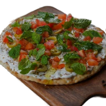 مناقيش لبنة مع خضار