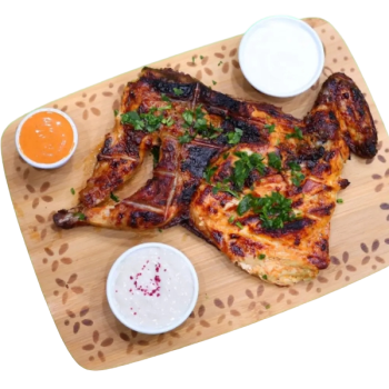 Half a Charcoal-Grilled Chicken With Garlic and Pickles, Without Potatoes/Rice