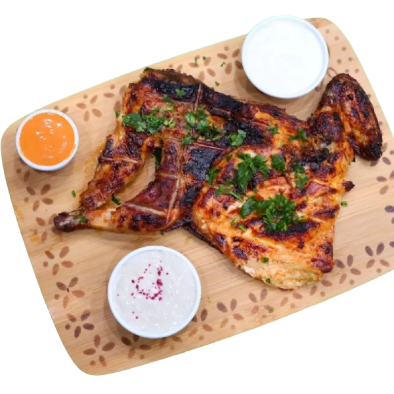 Half a Charcoal-Grilled Chicken With Garlic and Pickles, Without Potatoes/Rice