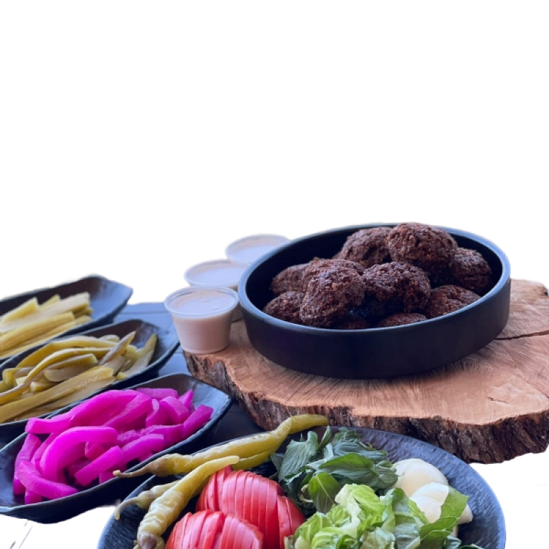 Dozen Falafel With Vegetables and Tarator