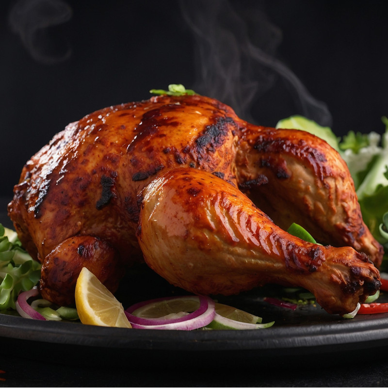 Whole Chicken Grilled On Gas With Garlicand Pickles, Without Potatoes/Rice